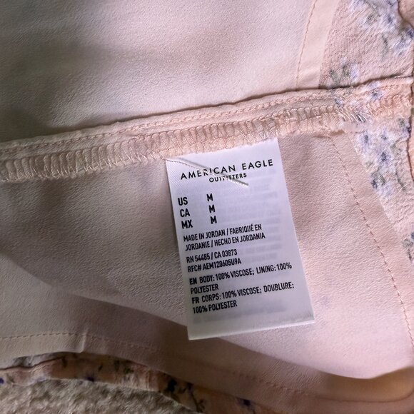 American Eagle Outfitters Womens Floral Dress Size Medium Cream Sundress E825 - Picture 9 of 13